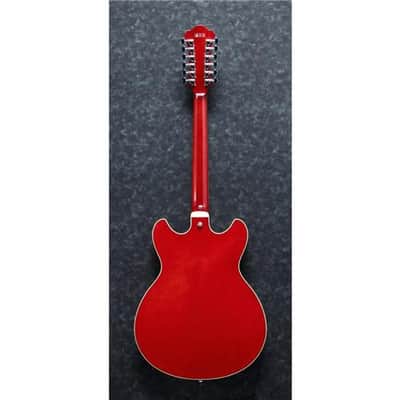 Ibanez AS Artcore AS7312 12-String Electric Guitar, Bound Rosewood Fretboard, Transparent Cherry Red image 2