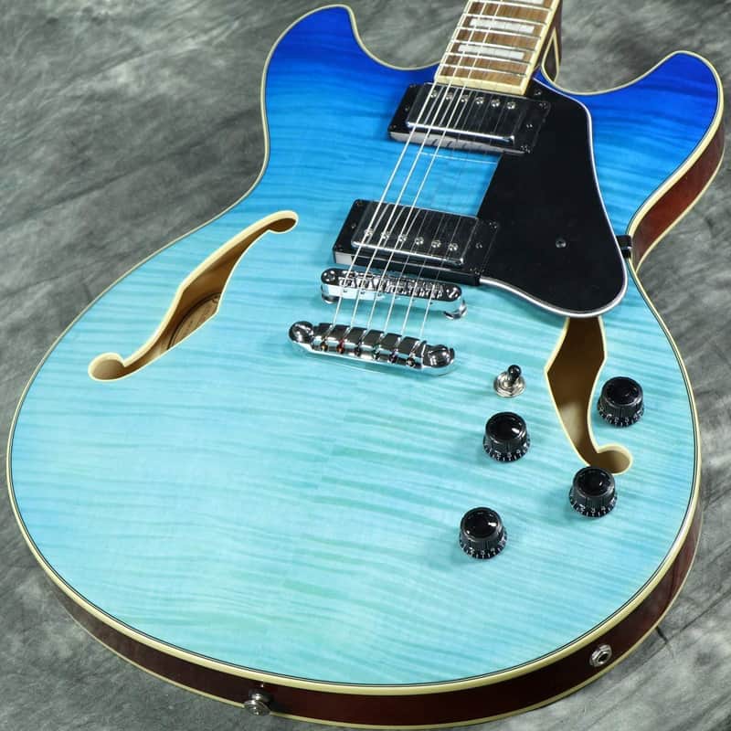 Ibanez AS73FM Artcore Azure Blue Gradation Semi-Hollow Body image 1