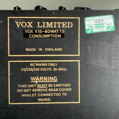 Vox V15 15-Watt 2x10" Guitar Combo 1981 - Made in England !! image 3