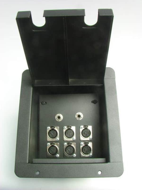 ProCraft Pro Audio Recessed Stage Floor Pocket Box 6 XLR/Channel, 2- 1/4" -Black image 1