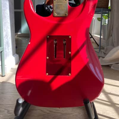 Japan made rare Fernandes LA-115KK  L'Arc-en-Ciel Ken Guitar Super Strat HSS 1995 all Red image 9