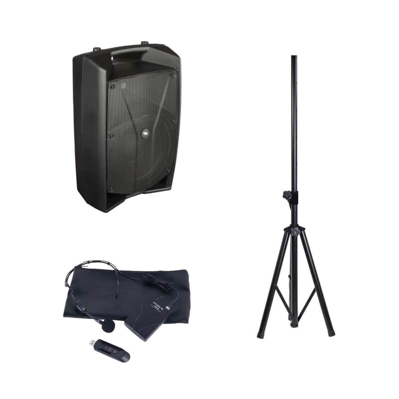 Proel V12PRO 12" Active PA Speaker with Wireless Headset Microphone - Ideal for Presenters & Fitness image 1