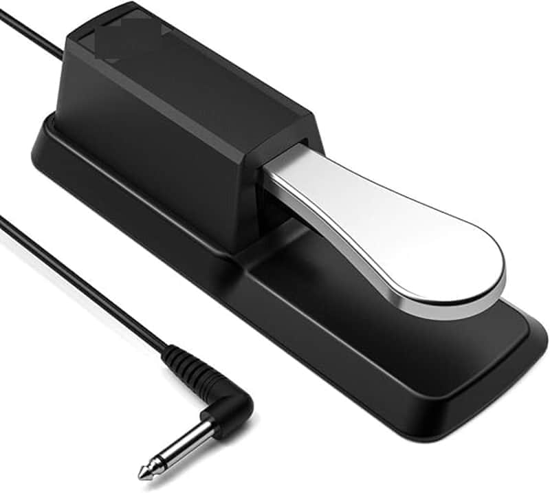 Sustain Pedal for Yamaha Keyboard, Piano Keyboard Pedal with Polarity Switch for Casio, MIDI, Roland Electronic Keyboards and Digital Pianos, 1/4 Inch Jack image 1