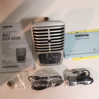 Shure MOTIV MV51 iOS / USB Large Diaphragm Condenser Microphone Black & Silver image 6