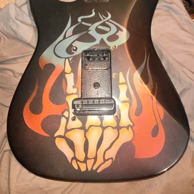 USA made Peavey Pv4 body 2014 - Black custom art image 2