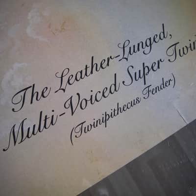 Fender Super Twin & Telecaster Authentic Vintage Poster "The Leather-Lunged Multi-Voiced Super Twin" Artist Endicott Circa-1976-Multi Color image 15