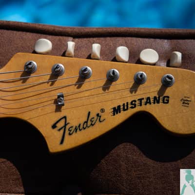 Fender MG-73 - 70's Mustang with Racing Stripe Reissue - Capri Orange with Matching Headstock & Racing Stripes - Pro Set Up w Perfect Frets/Action/Intonation! image 4
