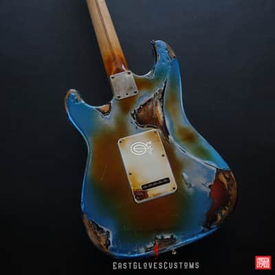 Fender Stratocaster 50th Anniversary Pelham Blue/Amber Paisley Made in USA Heavy Aged Relic image 6