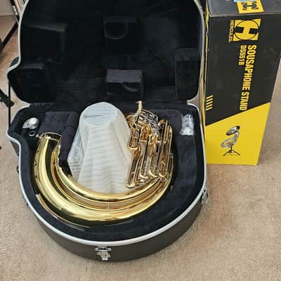 Wessex CC Helicon Tuba (HC44 HP) - lacquered brass, case, stand, as new image 4