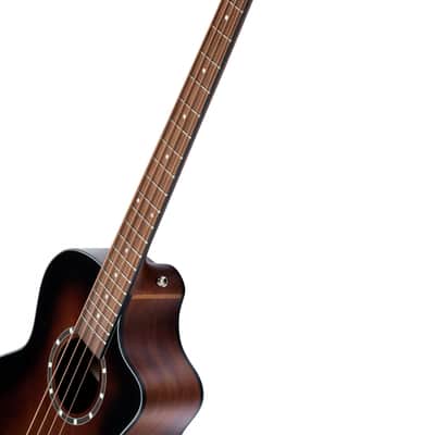 Ortega D7CE-BFT-4 Deep Series 7 Spruce Top Mahogany Neck Medium Scale 4-String Acoustic-Electric Bass Guitar image 7