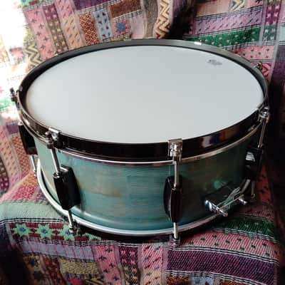 SSS Solid Shell Shop Custom Snare Drum 2025 - Turquoise image 13