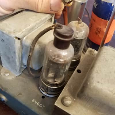 Knight rare 83SX234 10 watt mono tube amplifier 2E26 not 6V6 push pull 1955 - blue wrinkle paint image 8
