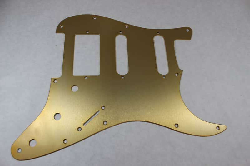 Brushed Gold Anodized Aluminum HSS Strat Pickguard- Fits Fender Stratocaster image 1