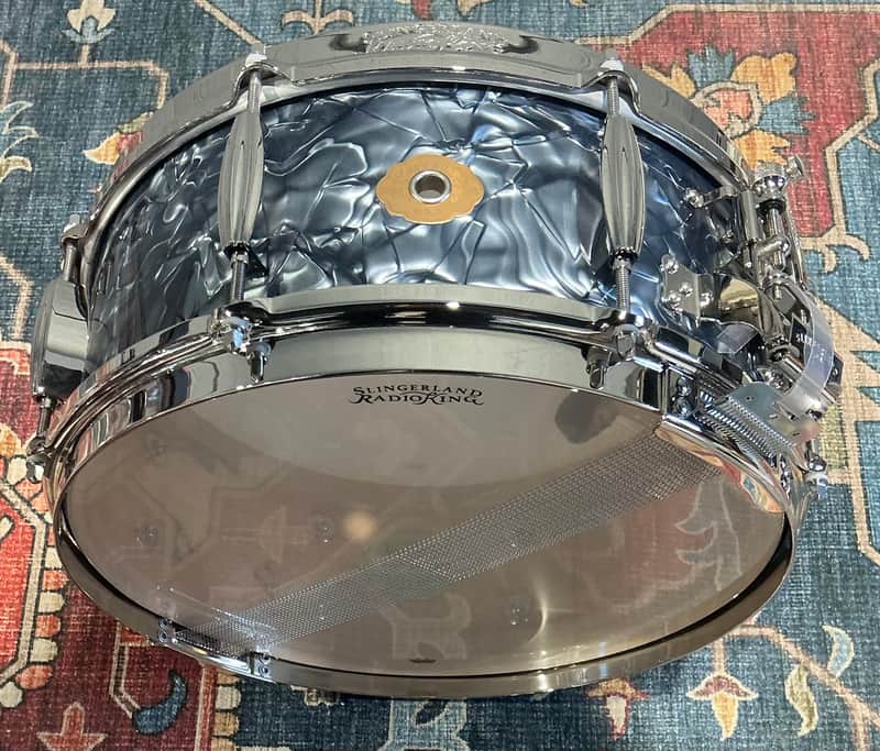Slingerland Radio King 5.5" x 14" Solid Maple Snare - Black Diamond Pearl image 1