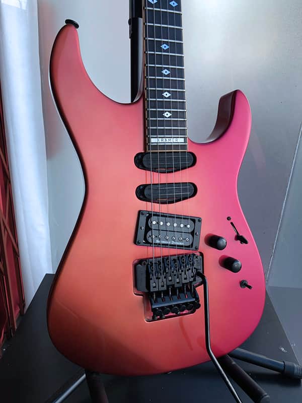1987 MIJ By ESP Kramer Bluesbreaker, Neck-Through, Gradient Metallic Orange, Kramer Gig Bag image 1