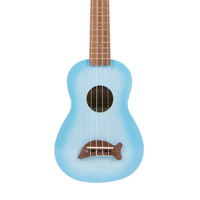 Makala MK-SD Dolphin Series Soprano Ukulele, Light Blue Burst image 3