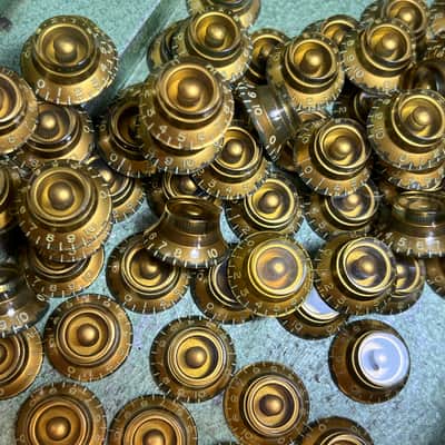 General Vintage Tone Aged  Gold   "CAB" Butyrate Gold flakes  Tophats knobs  for Les Paul ®️ 1956 - 1960 image 7