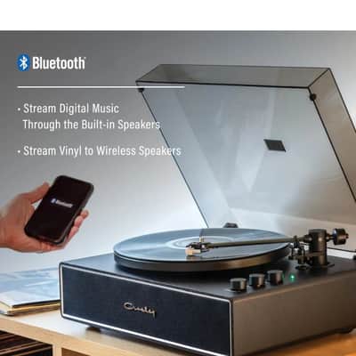 Crosley CR6046A Stave Bluetooth Turntable with Built-in Speakers, Black-NEW image 6