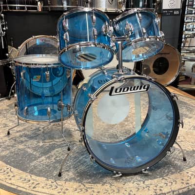 Ludwig Vistalite Big Beat 4pc Kit 12/13/16/22" 1970s - Blue image 1