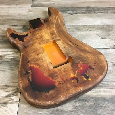 Made to Order - FRANCHIN Mercury guitar body SRV #1 REPLICA Relic Aged Sunburst 100% Nitro Lacquer Alder Stratocaster-Strat-S-Style Made in Italy image 12
