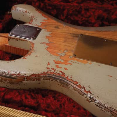 Fender Custom Shop Masterbuilt 1958 Stratocaster Heavy Relic 2020 - Heavily Aged Pale Sonic Blue Over Choc Faded 3-Tone Sunburst (Heavy Relic) image 22