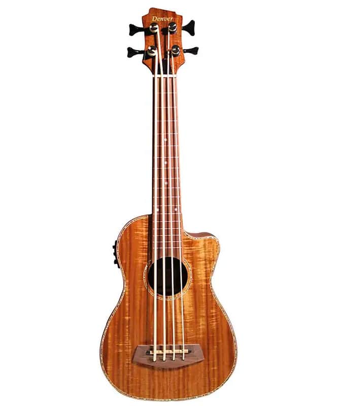 Denver DUKEBA-ACACIA/F Electric Bass Ukulele with Gig Bag image 1