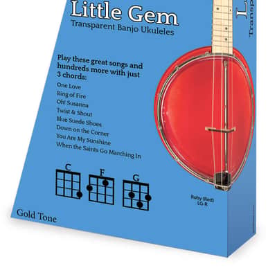 Gold Tone LG-R Little Gem Ruby (Red) Concert Banjo Ukulele with Gig Bag image 6