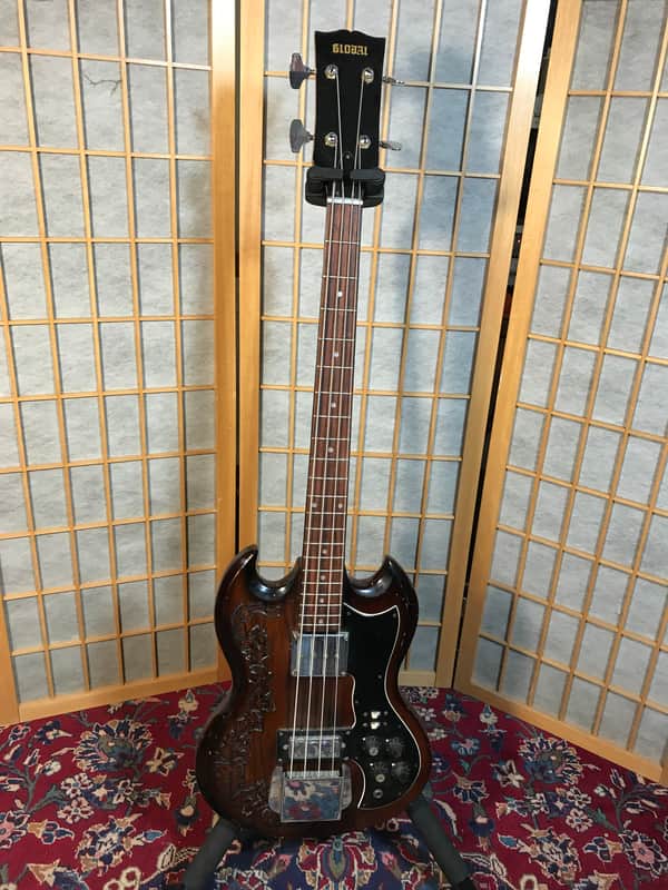 Global 4 String Short Scale Bass EBO Copy 1970's Walnut image 1