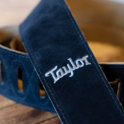 Taylor 2.5" Embroidered Suede Guitar Strap - Black image 3