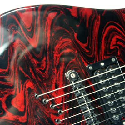 Custom Swirl Painted and Upgraded Dean Vendetta XM 7 -7 String Electric Guitar W/ Matching Headstock image 8