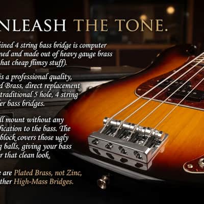 Brass Bass Bridge-Jazz Or Precision-Vintage Mount-No Mods Required-Perfect Fit image 2
