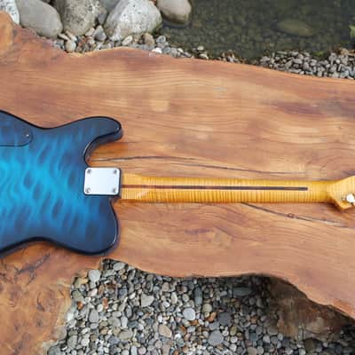 Pearlvibe tele real full abalone top Blue Bayou vintage telecaster image 8
