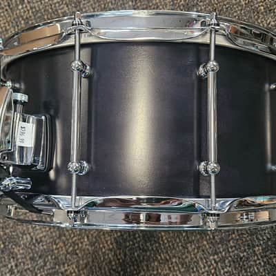 SJC Custom Maple Snare Drum 2023 Black 7x14 image 5