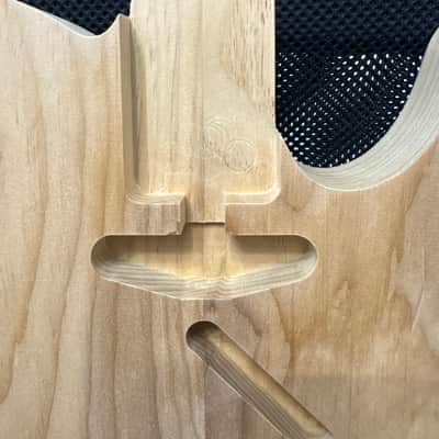 Hades Roasted Maple, Roasted clear Pine Telecaster Body Raw off the CNC image 3