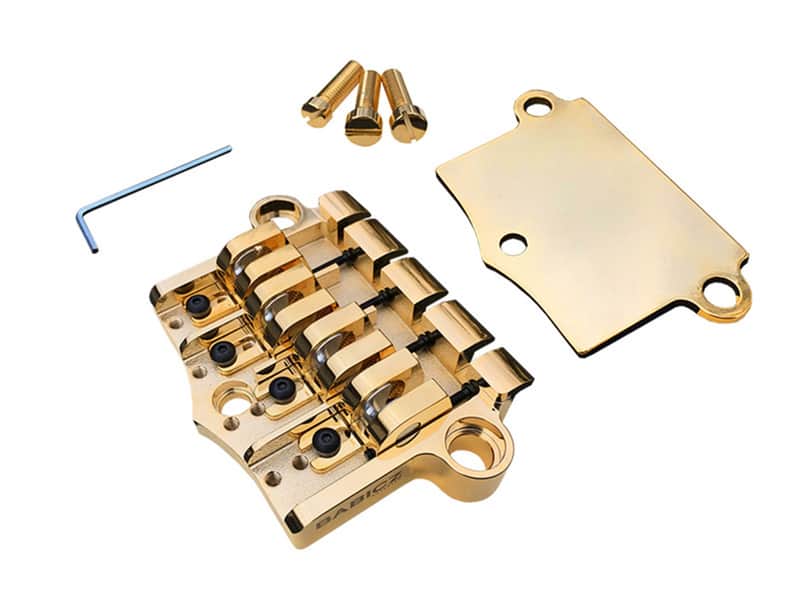 Babicz FCH 3-Point Bass Bridge for Gibson, W/ Shim, Gold image 1