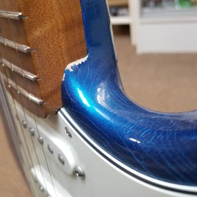 used 2019 Suhr Classic S Antique Custom with Roasted Flame Maple Neck in Lake Placid Blue, Very Good Condition with Gig Bag image 17