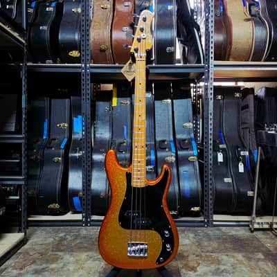 1983 Hondo H-800 All-Star Bass - 30" Scale - Custom Paint - MIJ - Metallic Orange Burst