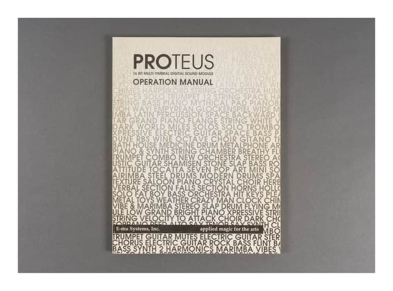 E-MU Systems Proteus Operation Manual