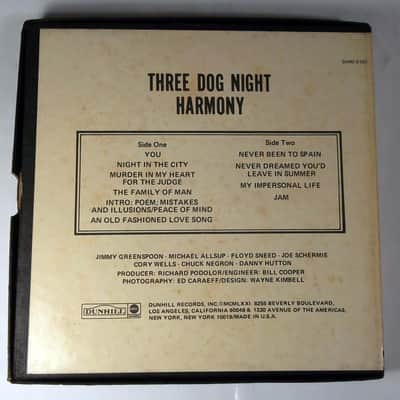 Three Dog Night - Harmony - 7 inch Reel To Reel Tape Album 3.75 ips EX-VG Chuck Negron image 3