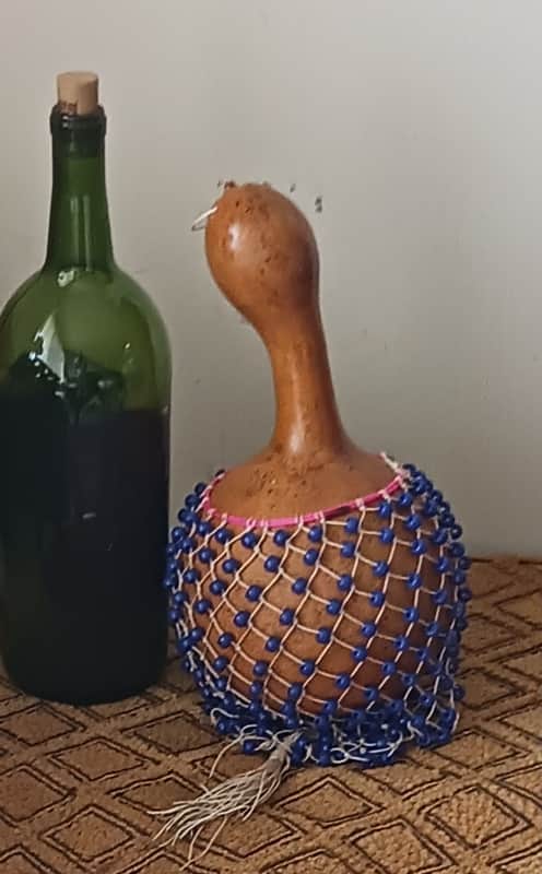 Ghanaian netted gourd rattle (Ewe axatse) image 1
