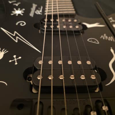 Strandberg Guitars Boden Standard NX 6 Plini Edition Mirage 2025 Black Granite Satin Acrylic with custom Plini Mirage glow-in-the-dark graphics image 3