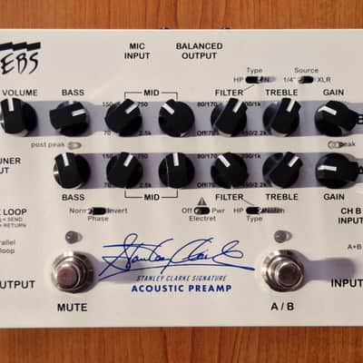 EBS Stanley Clark Signature Acoustic Preamp - White image 1