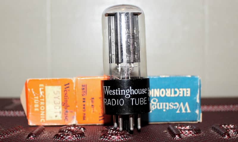 MARCONI 5Y3GT VT-197 BLACK PLATE O GETTER NOS+ NIB VINTAGE 1960'S FOR WESTINGHOUSE image 1