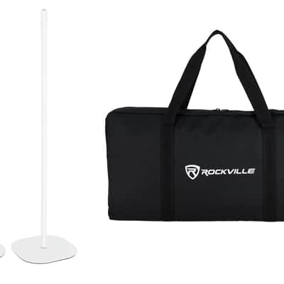 Rockville 2x ROCK SABER White Wireless DMX DJ Battery Tube Lights+Stands+Bag image 12