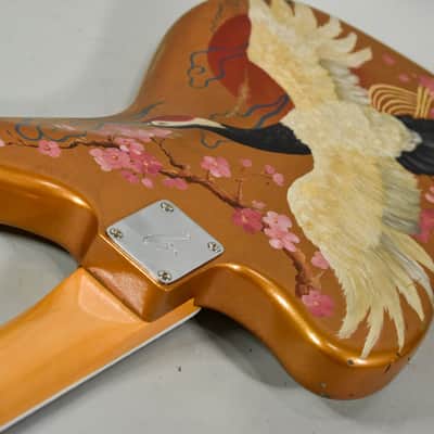New Guardian Hand Painted Guitars "Golden Orient" Fender Jazzmaster w/HSC image 11
