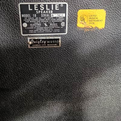 Leslie 18 Rotary Speaker 1974 - Black - Tremolo/Chorus with Foot-Switch image 5