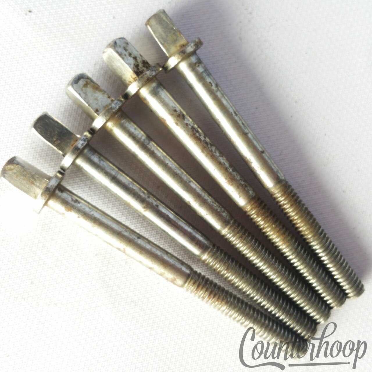 Ludwig 5x Tension T-Rods 2 5/8" Snare Drum/Floor Tom Nickel Plating Vintage 30s — main photograph
