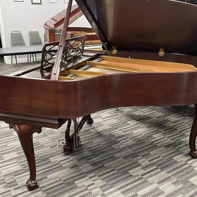 Steinway Model M 5'7" Chippendale Grand Piano 1997 (Restored) - Satin Mahogany image 13