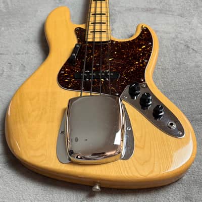 Vintage 1970s MIJ J.D. Lee Copy Jazz Bass Natural Maple Block Inlays Made in Japan image 2