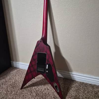 Solar V1.6Canibalismo Red Open Pore and Blood Splatter Electric Guitar image 5